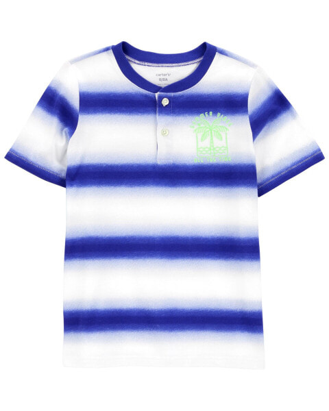 Kid Striped Jersey Henley 8