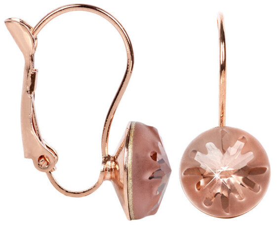 Modern bronze earrings Sea Urchin Blush Rose
