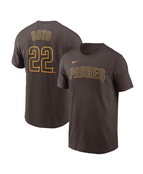 Men's Juan Soto Brown San Diego Padres Name and Number T-shirt