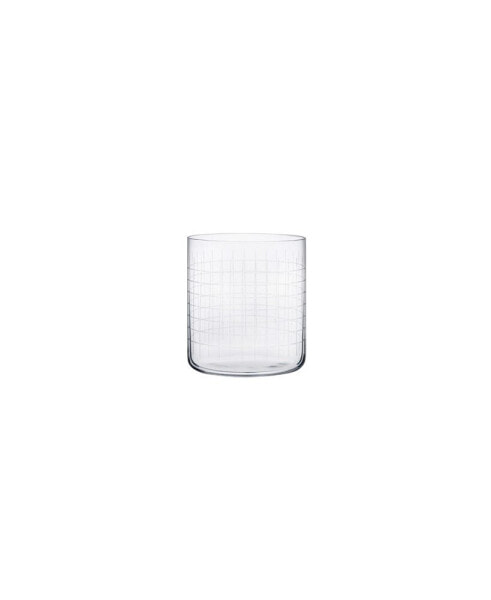4 Piece Finesse Grid Whiskey Glass Single Old Fashioned, 10.25 oz