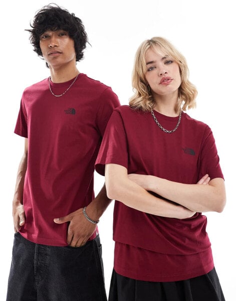 The North Face Simple Dome logo t-shirt in burgundy