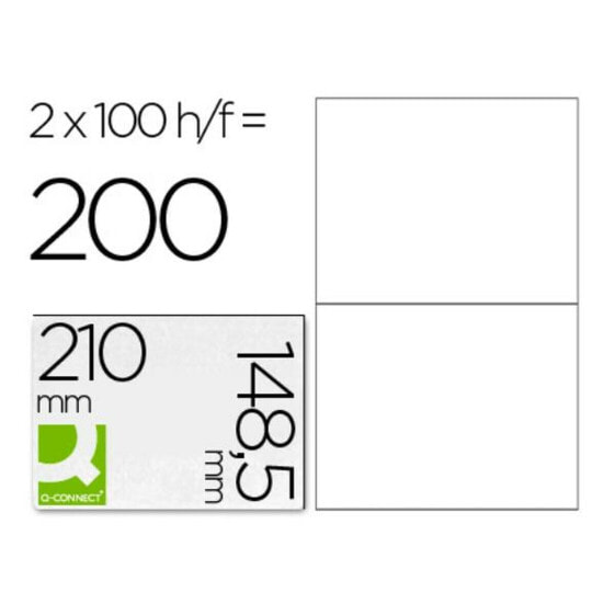 Клейкие этикетки Q-Connect KF10662 Белый 100 Листья 210 x 148 mm