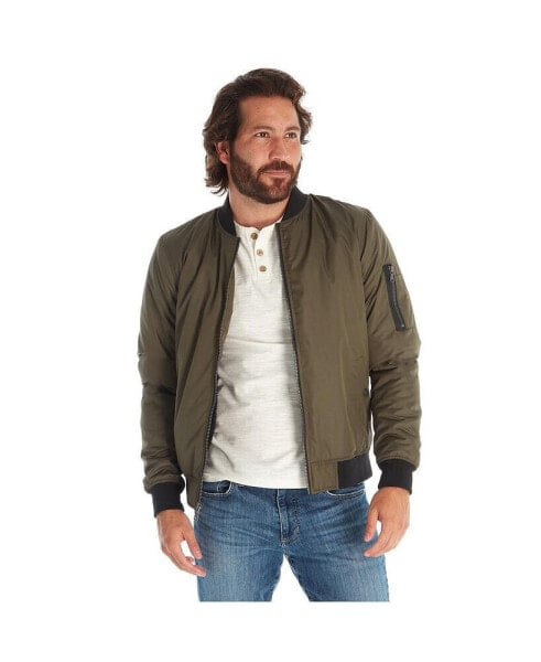 Men's Classic Faux Fur Lined Bomber Jacket