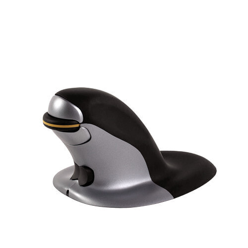 Fellowes Ambidextrous Vertical Mouse - Small Wireless - Ambidextrous - Vertical design - Laser - RF Wireless - 1200 DPI - Black - Silver