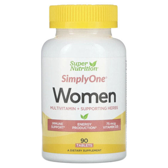 Super Nutrition, SimplyOne, мультивитамины и полезные травы для женщин, 90 таблеток