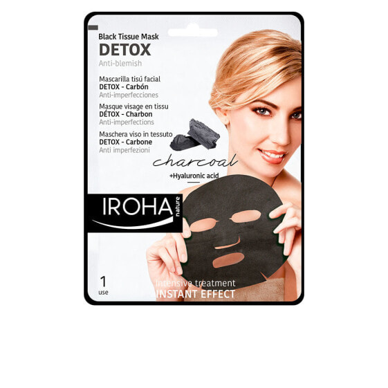 Iroha Detox Charcoal Black Tissue Facial Mask Черная тканевая маска для лица с углем 1 шт