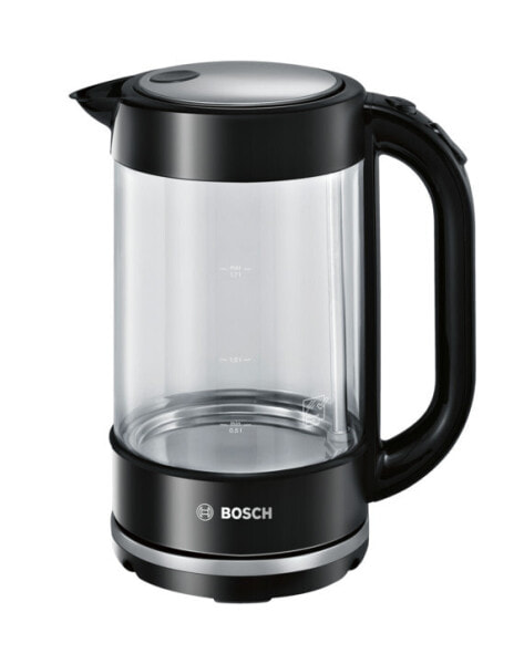 Чайник Bosch TWK70B03 - 1.7 л - 2400 Вт - Черный - Прозрачный - Стекло - Индикатор уровня воды - Защита от перегрева