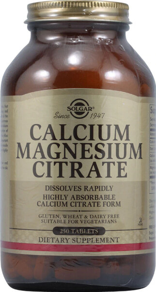 Solgar Calcium Magnesium Citrate Цитрат кальция и магния 250 таблеток