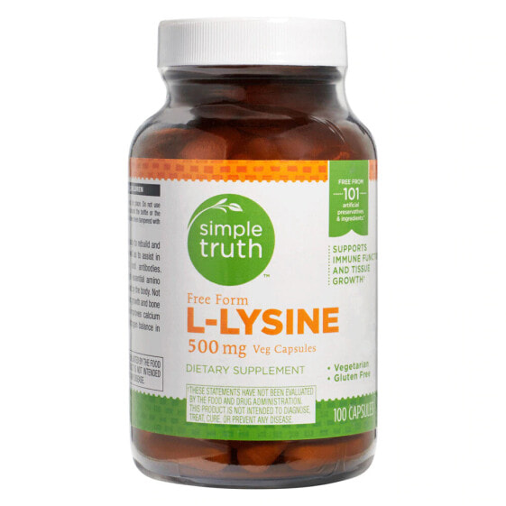 Simple Truth Free Form L-Lysine L-лизин в свободной форме 500 мг 100 капсул