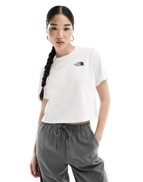 The North Face Simple Dome cropped logo t-shirt in white