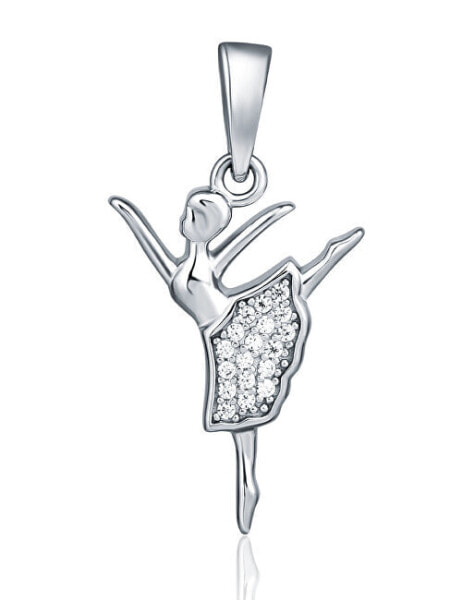 Beautiful silver pendant Ballerina with zircons SVLP1073X61BI00