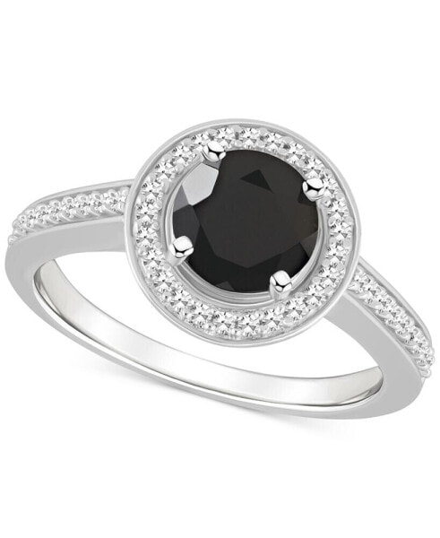 Cultured Freshwater Pearl & Diamond (1/5 ct. t.w.) Halo Ring in Sterling Silver (Also in Onyx, Labradorite & Turquoise)