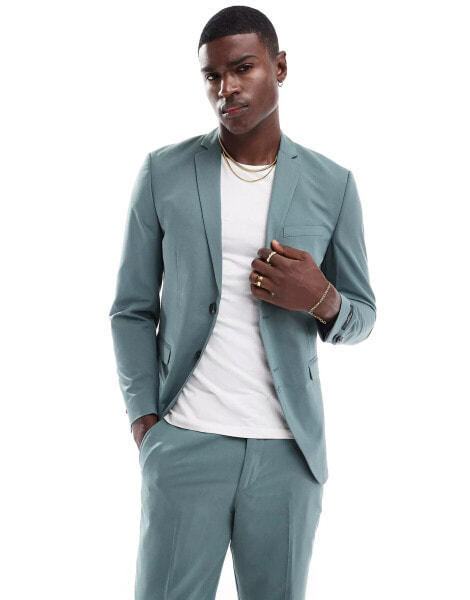 Jack & Jones slim fit suit jacket in sage green