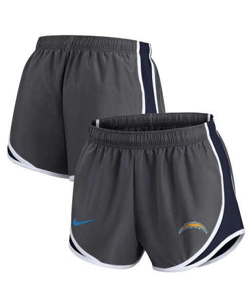 Women's Charcoal Los Angeles Chargers Logo Performance Tempo Shorts