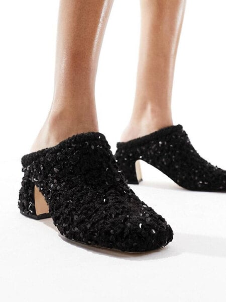 Circus NY Orin sequin mule in black