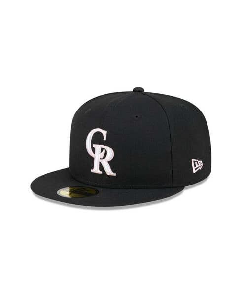Men's Black Colorado Rockies 2024 Mother's Day On-Field 59FIFTY Fitted Hat