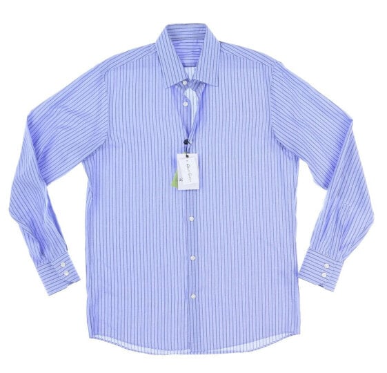 Robert Graham 163947 Men's Classic Fit Blue Striped Dress Shirt Size Small