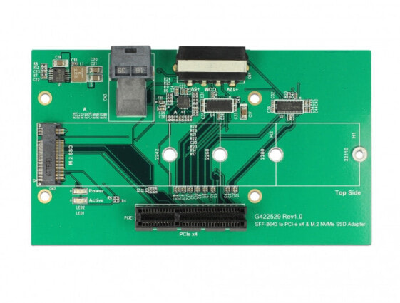 Delock 63952 - U.2 - M.2 - PCIe - Green - 4 A - 122 mm - 70 mm