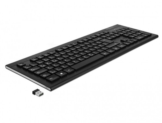 Delock 12671 - Full-size (100%) - RF Wireless - QWERTZ - Black