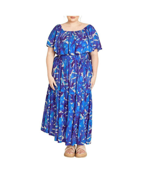 Plus Size Boardwalk Print Maxi Dress