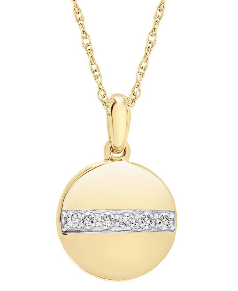 Diamond Disc Pendant Necklace (1/10 ct. t.w.) in 14k Gold, 18" + 2" extender, Created for Macy's
