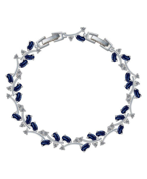 Cubic Zirconia Tennis Bracelet with Sapphire, Cubic Zirconia Stones