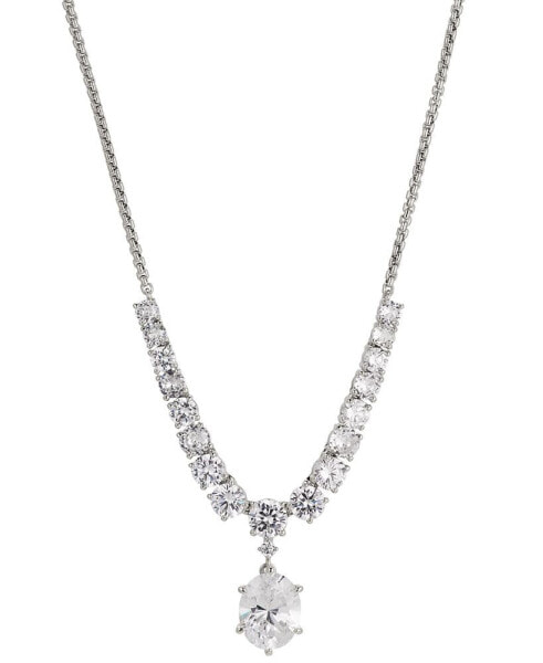 Eliot Danori silver-Tone Cubic Zirconia Statement Necklace, 15" + 3" Extender, Created for Macy's