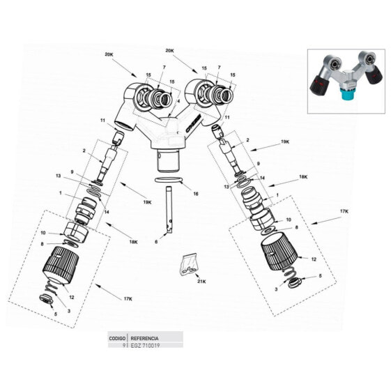 CRESSI Teflon Washer Valve Shaft