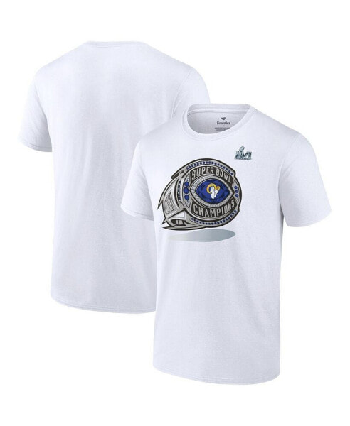 Men's White Los Angeles Rams Super Bowl LVI Champions Big Tall Ring T-shirt