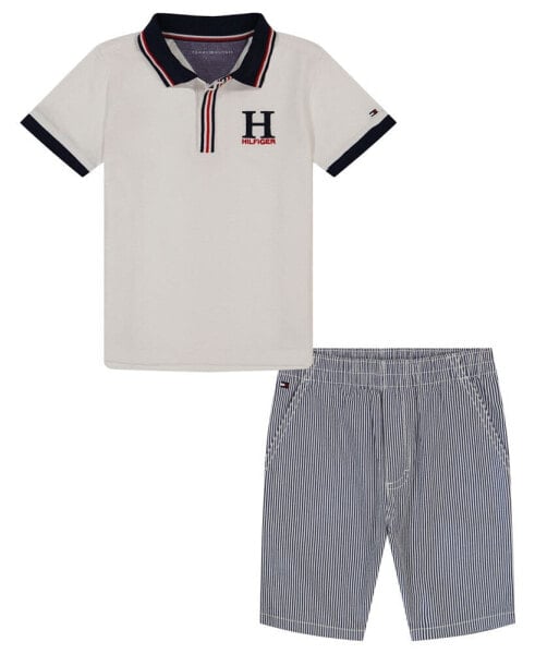 Костюм Tommy Hilfiger Baby Boys Tipped H Polo Shirt and Vertical Stripe
