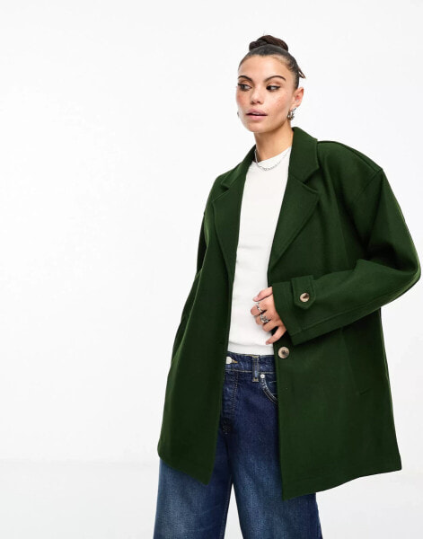 Noisy May oversized jacket in khaki