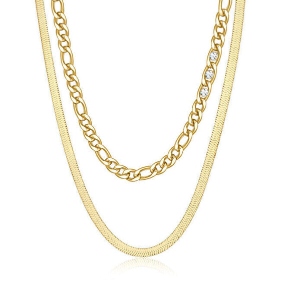 Gold Plated Symphonia Crystal Double Necklace BYM108