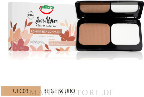 Kompaktpuder - Equilibra Love's Nature Compact Foundation 03 - Dark Beige