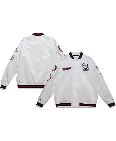 Men's White St. Louis Cardinals City Collection Satin Full-Snap Varsity Jacket