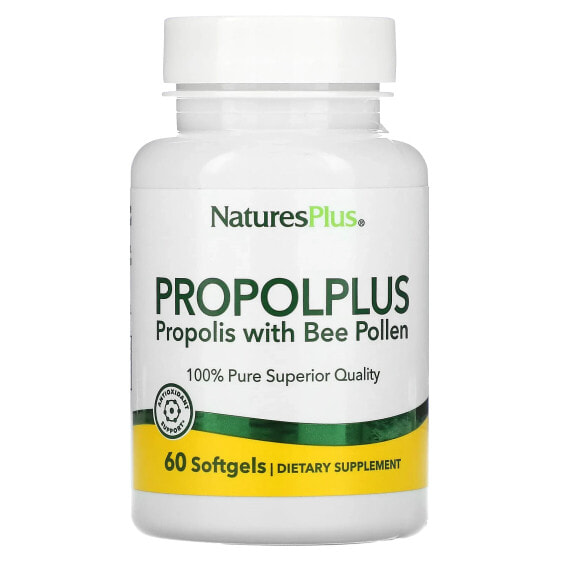 NaturesPlus, Propolplus, прополис с пчелиной пыльцой, 60 капсул