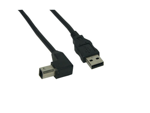 InLine USB 2.0 Cable down angled Type A male / B male - black - 2m