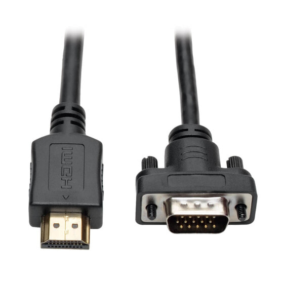 Tripp P566-010-VGA HDMI to VGA Active Adapter Cable (HDMI to Low-Profile HD15 M/M) - 10 ft. (3.1 m) - 3 m - HDMI - HD15 - MICRO-USB B - Male - Female - Gold