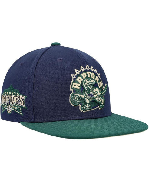 Men's Navy, Green Toronto Raptors Hardwood Classics Grassland Fitted Hat