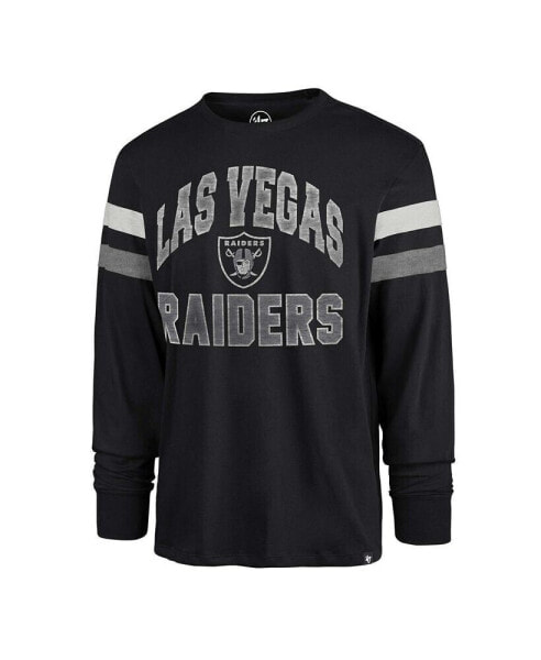 Men's Black Distressed Las Vegas Raiders Irving Long Sleeve T-shirt