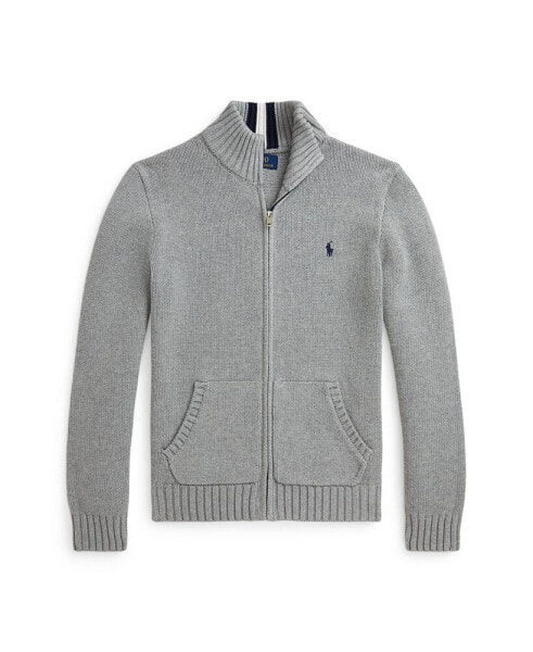 Big Boys Cotton Full-Zip Sweater