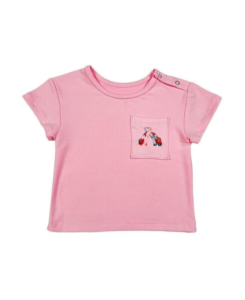 Baby Boys and Girls Short Sleeve Print Pocket T-shirt