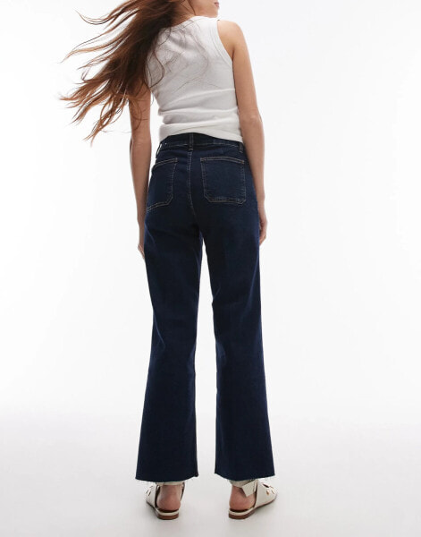 Mango flared front pocket detail jeans in blue