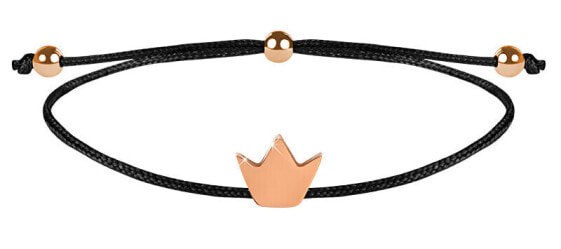 Corded Bracelet Black / Bronze Crown