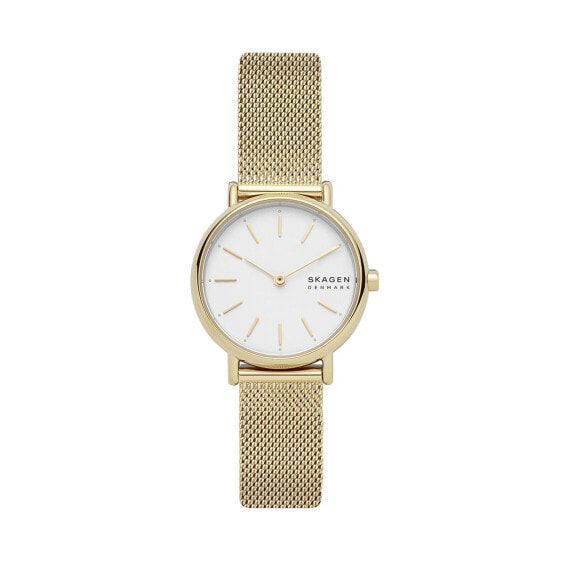 Signatur Two-Hand 30mm Watch With Steel Mesh or Leather Band Gold