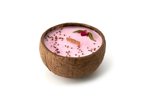 Candle in coconut - fragrance Plum, rose & patchouli 350 ml