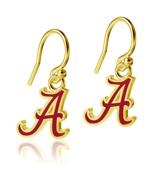 Women's Alabama Crimson Tide Gold Plated Enamel Dangle Earrings
