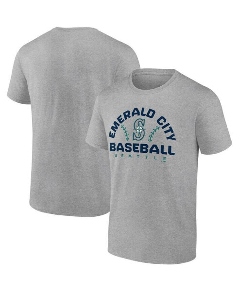 Men's Heathered Gray Seattle Mariners Iconic Go for Two T-shirt