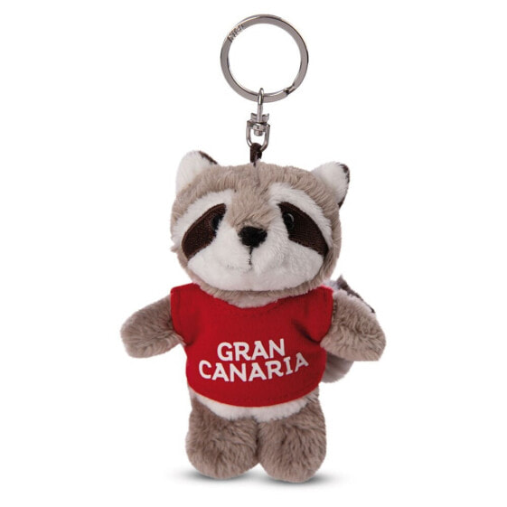 NICI Racoon T-Shirt Gran Canaria 10 cm Key Ring