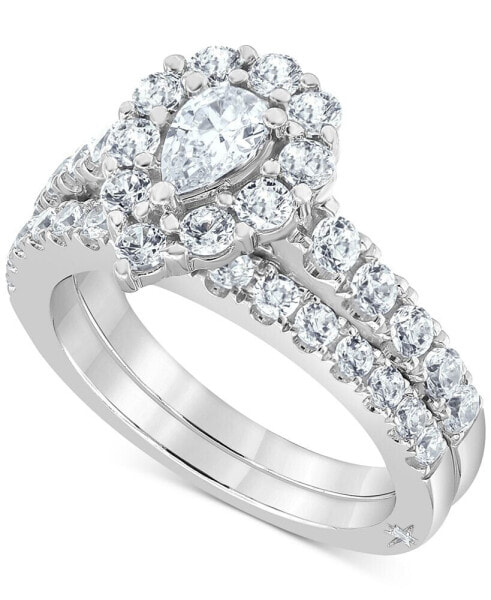 Обручальное кольцо Marchesa Diamond Pear Halo.