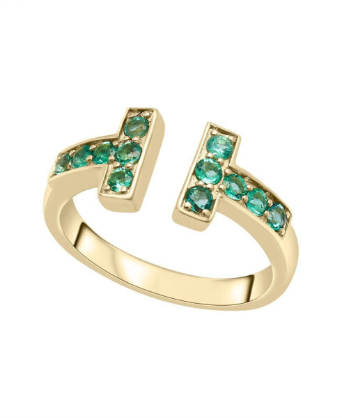 Emerald Ring Set in 14K Yellow Gold Over Sterling Silver